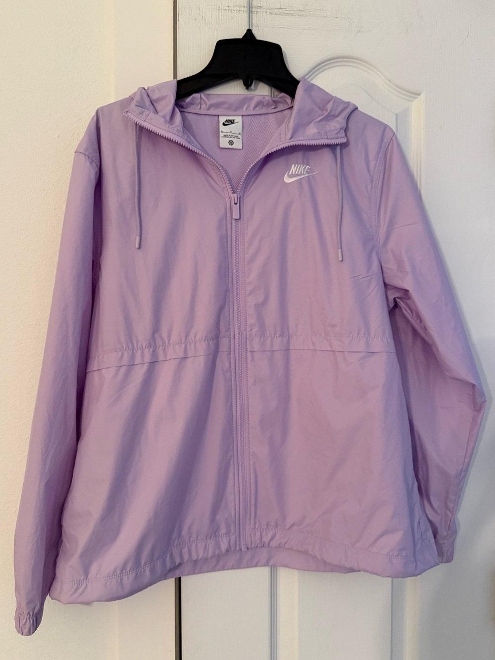Nike Lilac Hooded Lightweight Windbreaker Jacket Mesh Full Zip M Relaxed Fit